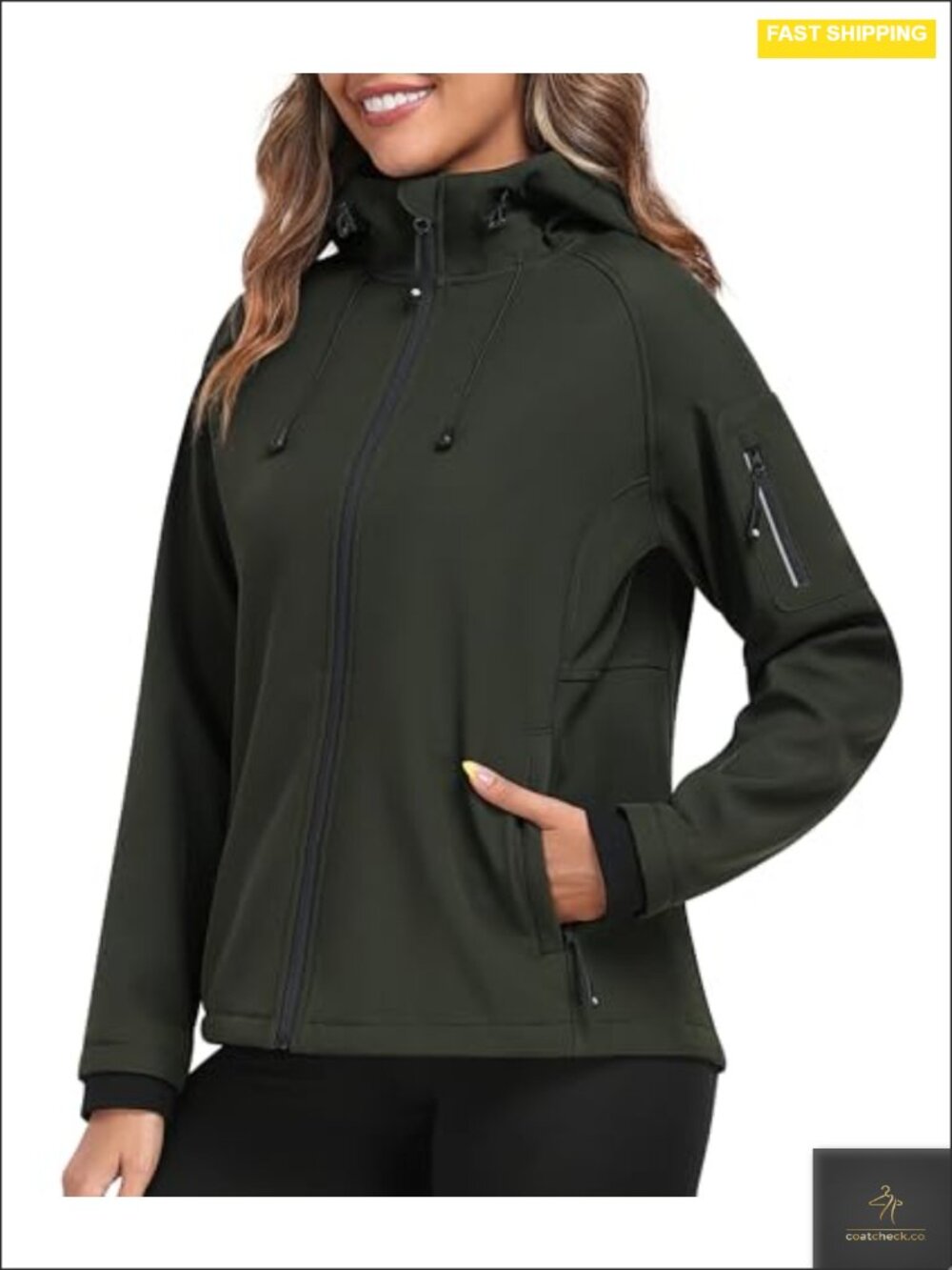 Women's Softshell Jacket Waterproof Hooded Fleece Lined Rain Coat